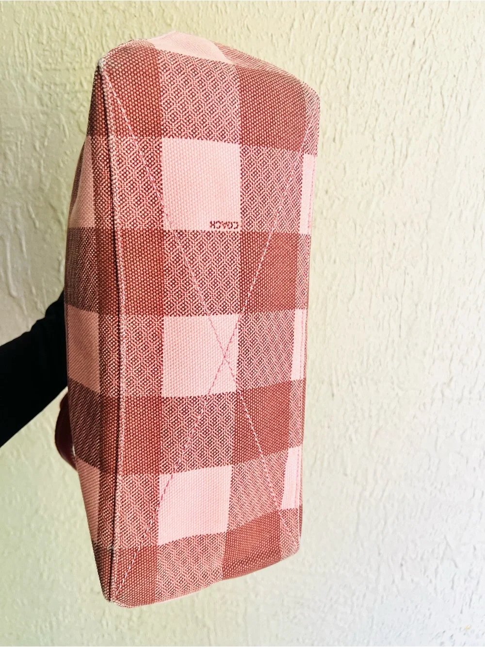 Coach Buffalo Plaid Canvas Tote Bag